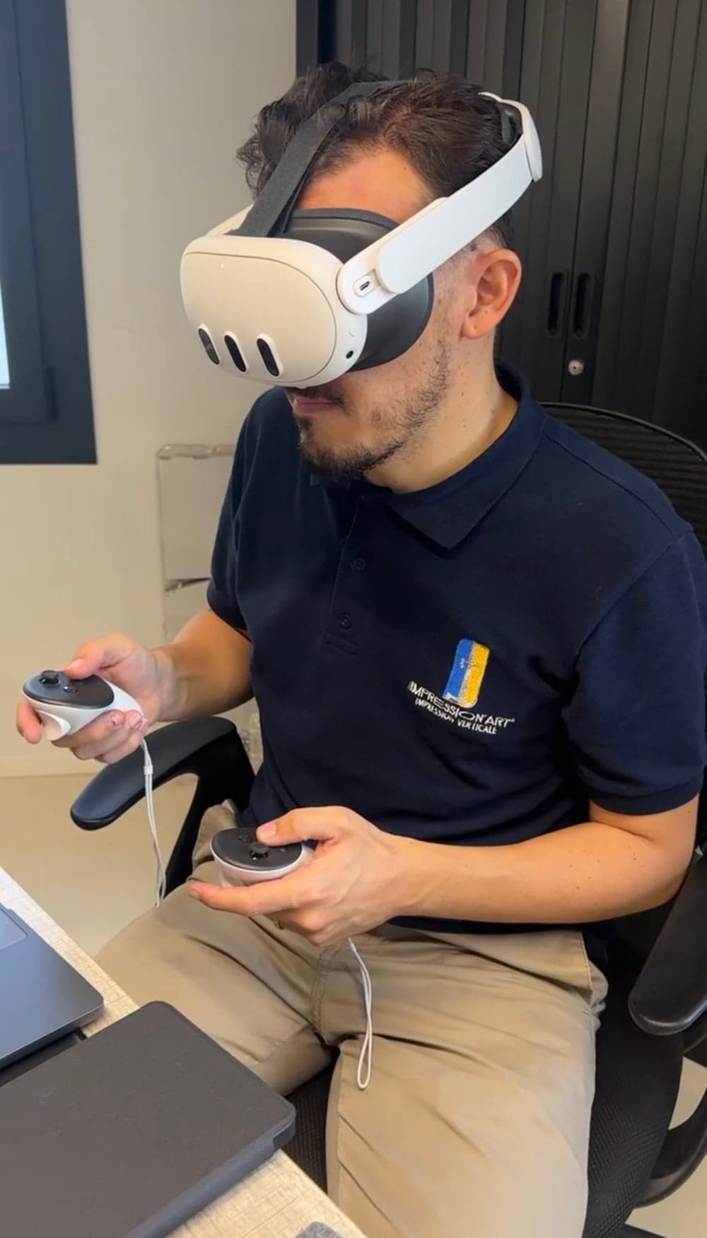 Démonstration de vision murale avec un casque de réalité augmentée Meta Quest 3